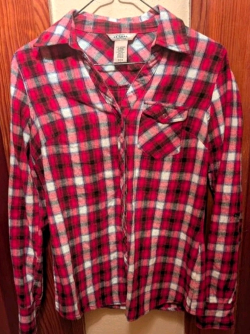 Arizona Jean Company Red Plaid Button-Down Shirt
